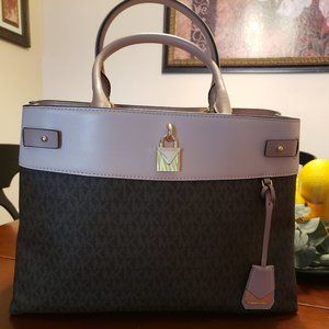 Michael Kors Brown and Pink Large Satchel